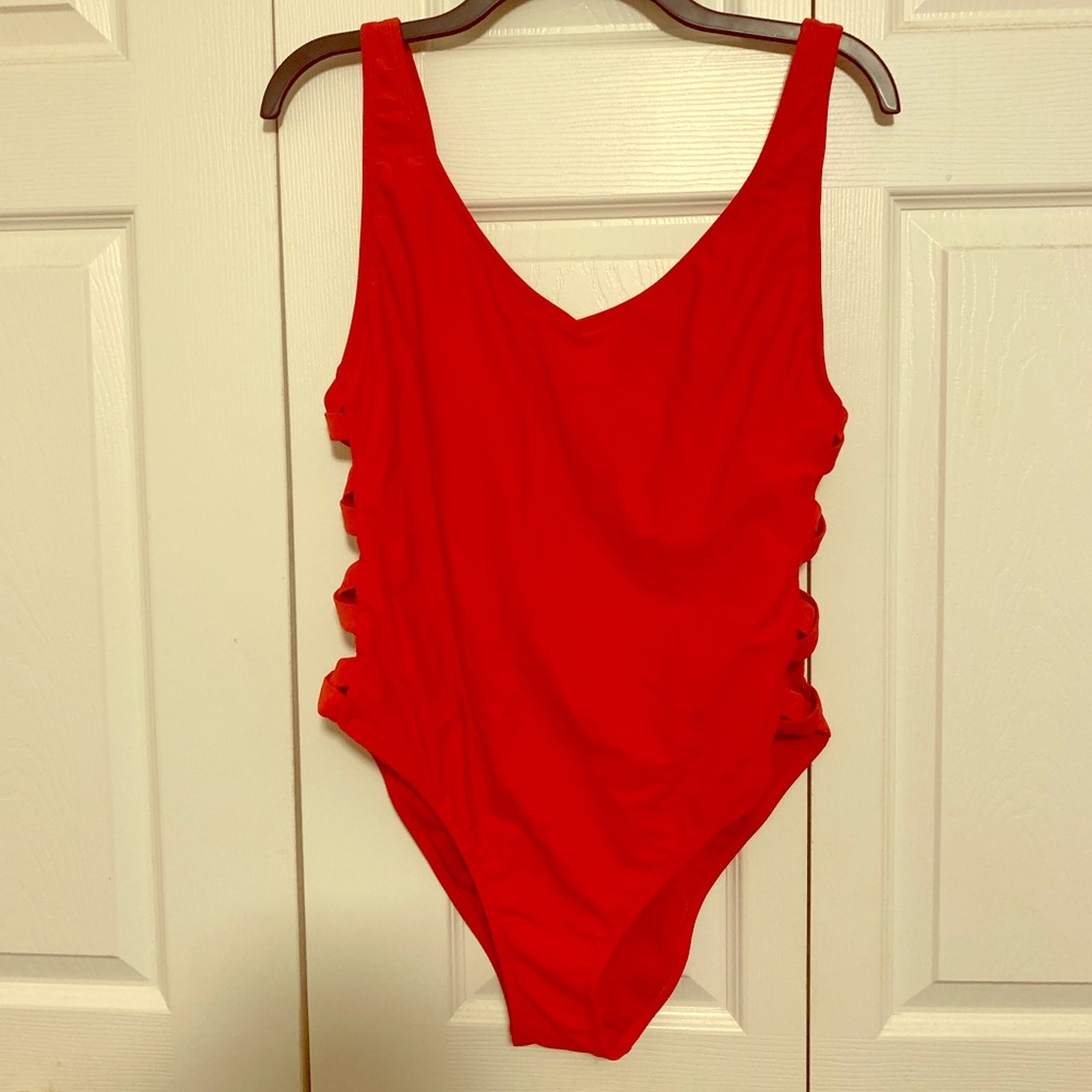 Red swimsuit